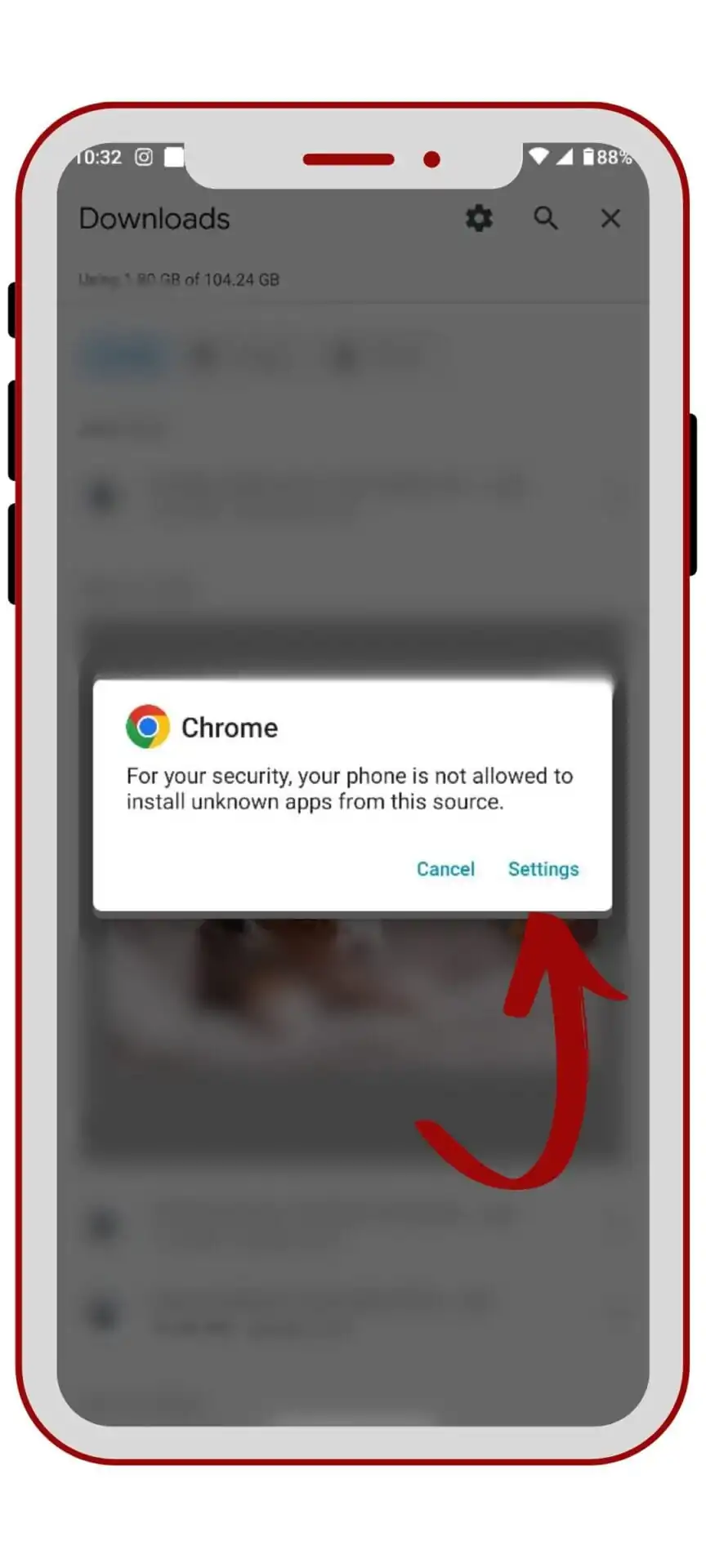 Após baixar o arquivo APK, encontre-o no gerenciador de arquivos do seu dispositivo móvel.